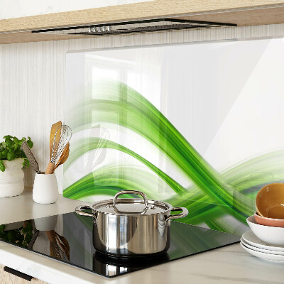 Chopping board glass Green abstract waves