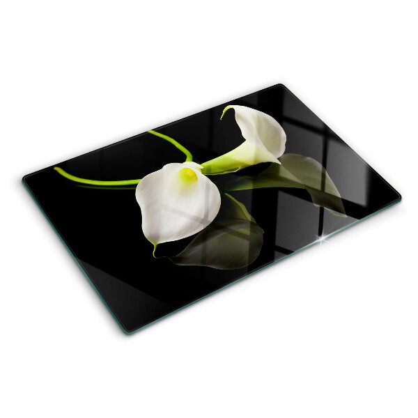 Glass chopping board Lily on a black background