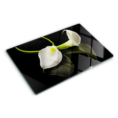 Glass chopping board Lily on a black background