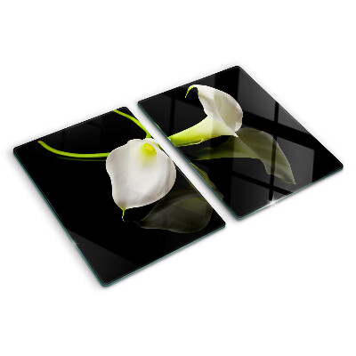 Glass chopping board Lily on a black background