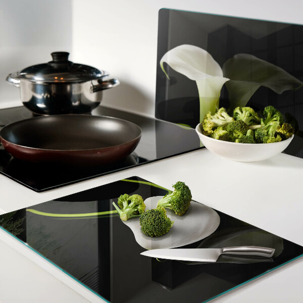 Glass chopping board Lily on a black background