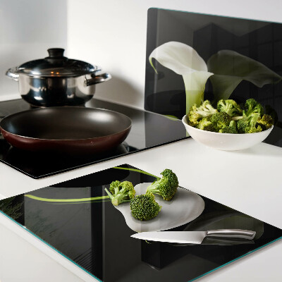 Glass chopping board Lily on a black background