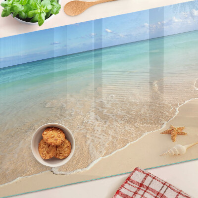Cutting board Beach with shells and waves