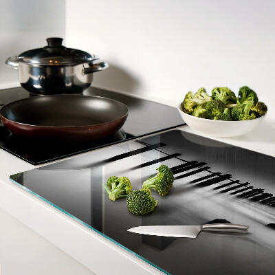Glass chopping board The pier in black and white