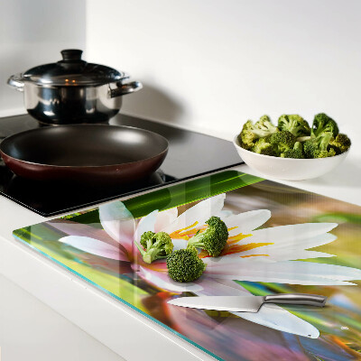 Glass kitchen board Water lily in the sunlight