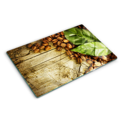 Glass chopping board Coffee and leaves