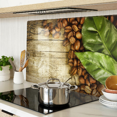 Glass chopping board Coffee and leaves