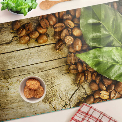 Glass chopping board Coffee and leaves