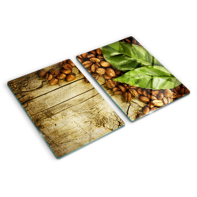 Glass chopping board Coffee and leaves