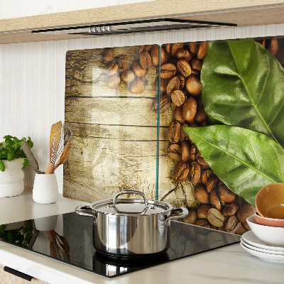 Glass chopping board Coffee and leaves