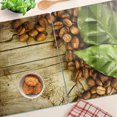 Glass chopping board Coffee and leaves