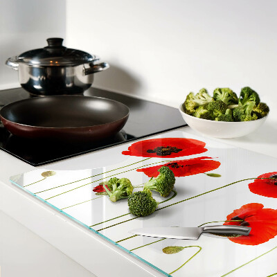 Chopping board Poppy floral motif