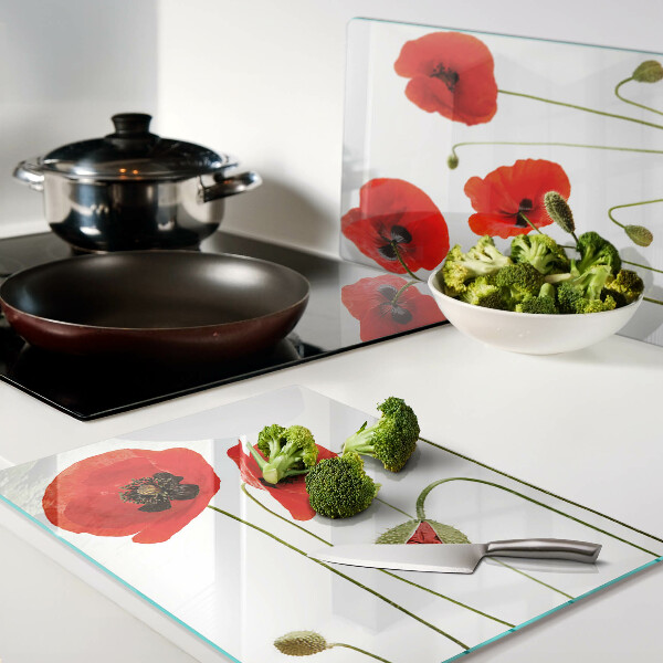 Chopping board Poppy floral motif
