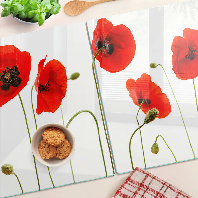 Chopping board Poppy floral motif
