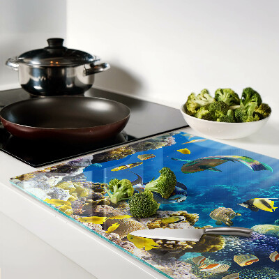 Chopping board glass The underwater world of the coral reef