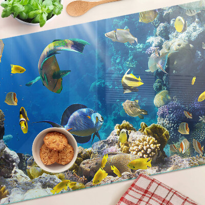 Chopping board glass The underwater world of the coral reef