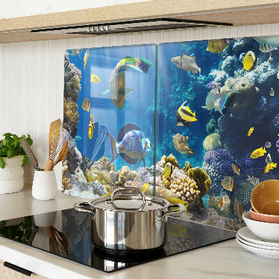 Chopping board glass The underwater world of the coral reef