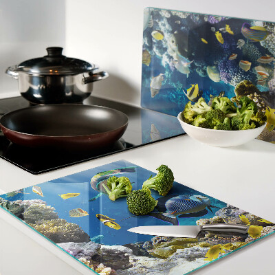 Chopping board glass The underwater world of the coral reef