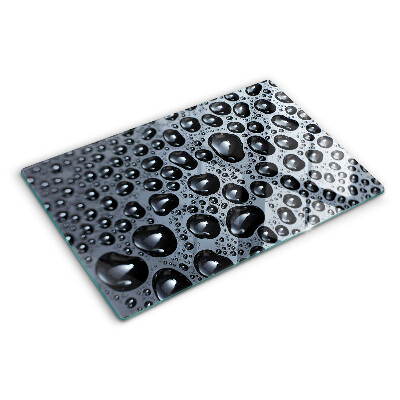 Chopping board glass Water drops on glass