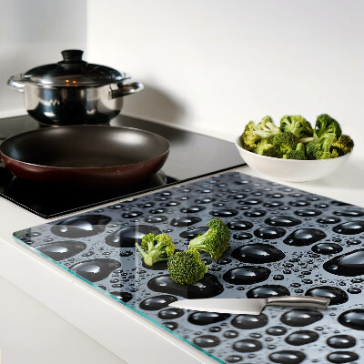 Chopping board glass Water drops on glass