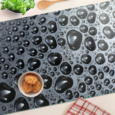 Chopping board glass Water drops on glass