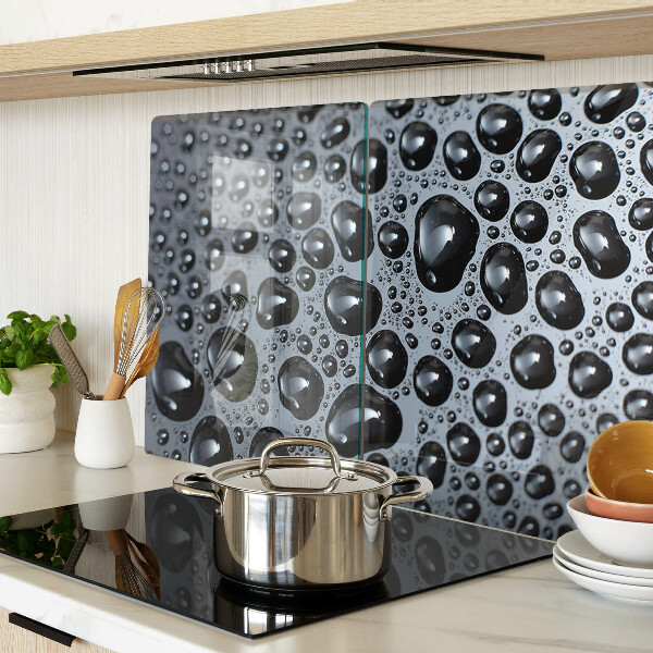 Chopping board glass Water drops on glass