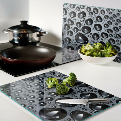 Chopping board glass Water drops on glass
