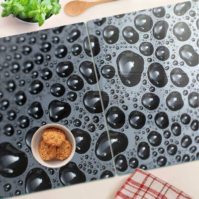 Chopping board glass Water drops on glass