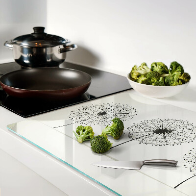 Cutting board Dandelions on a white background