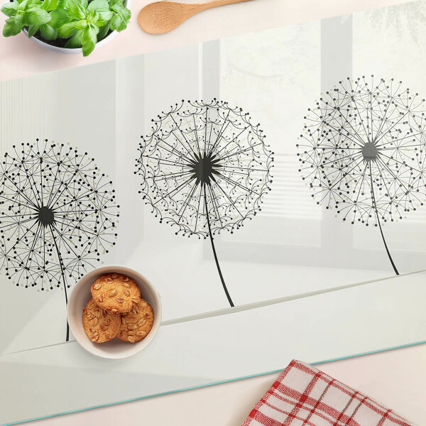 Cutting board Dandelions on a white background