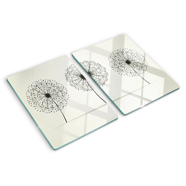 Cutting board Dandelions on a white background