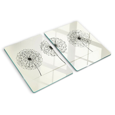 Cutting board Dandelions on a white background