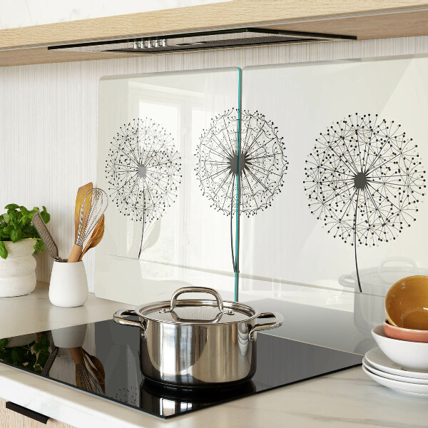 Cutting board Dandelions on a white background