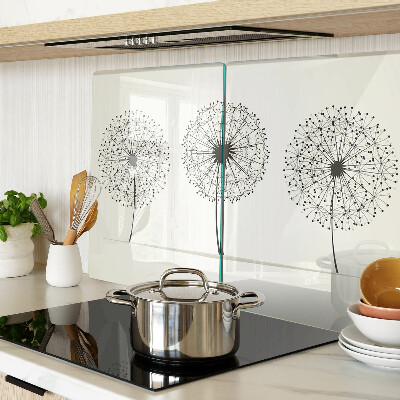 Cutting board Dandelions on a white background