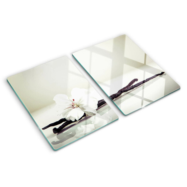 Glass chopping board A flower on a branch