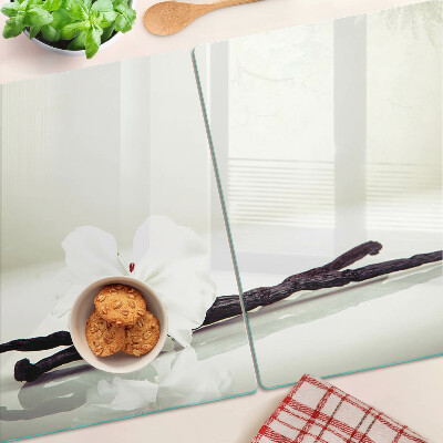Glass chopping board A flower on a branch