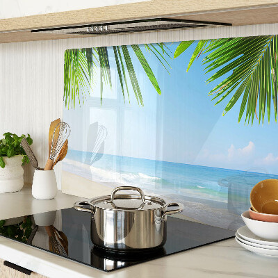 Chopping board Tropical beach with palm trees