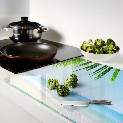 Chopping board Tropical beach with palm trees