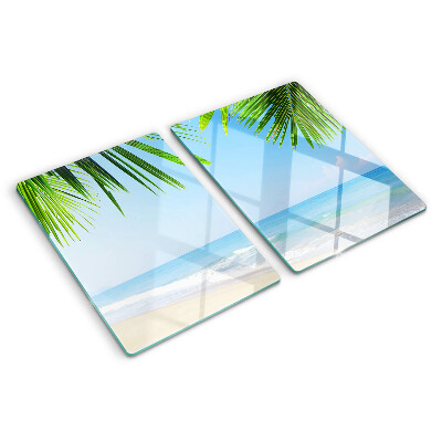 Chopping board Tropical beach with palm trees