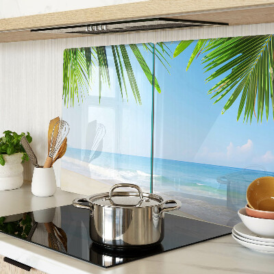 Chopping board Tropical beach with palm trees