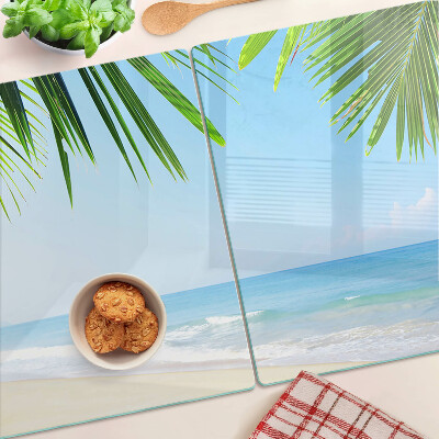 Chopping board Tropical beach with palm trees