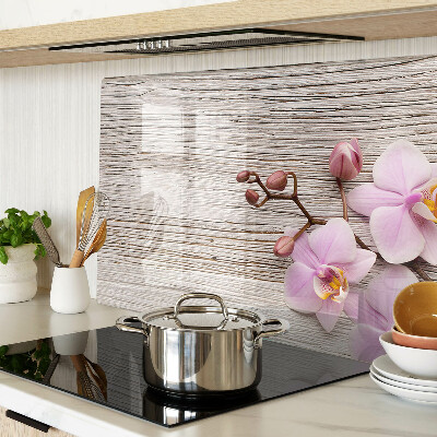 Cutting board Orchids on a wood background