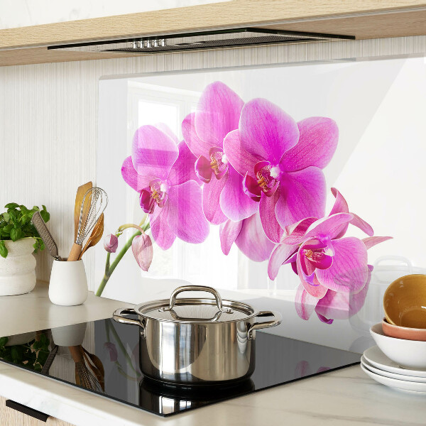 Glass cutting board Orchids in shades of pink