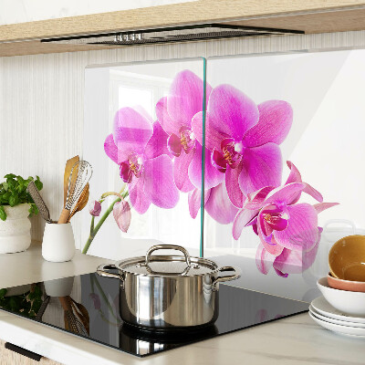 Glass cutting board Orchids in shades of pink