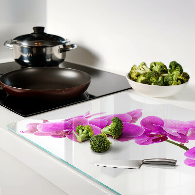 Glass kitchen board Orchid flowers in shades of pink