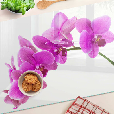 Glass kitchen board Orchid flowers in shades of pink