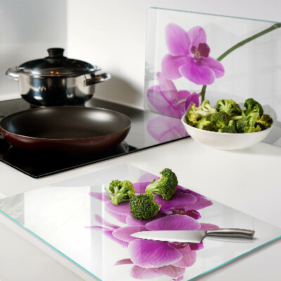 Glass kitchen board Orchid flowers in shades of pink