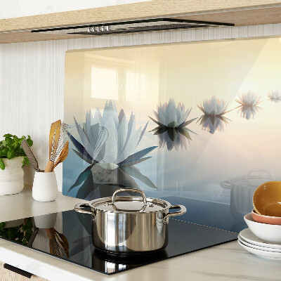 Glass chopping board Water flowers in pastel shades