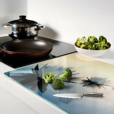 Glass chopping board Water flowers in pastel shades