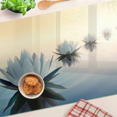 Glass chopping board Water flowers in pastel shades